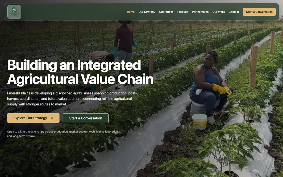 Emerald Plains website